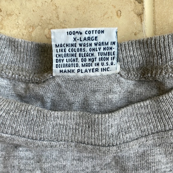 EUC HANK PLAYER USA LONG SLEEVE SHIRT Grey. SIZE XL COTTON SPORTS - Picture 2 of 4